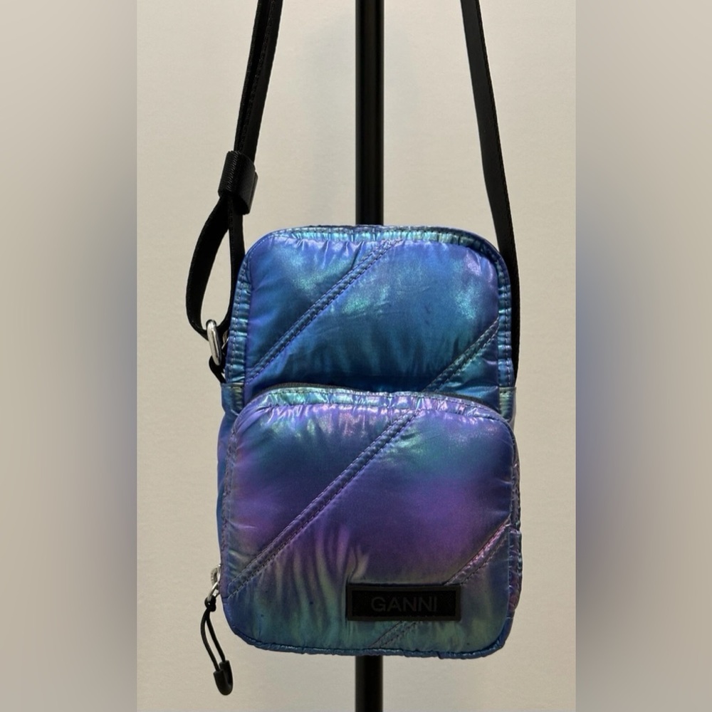 GANNI Mini Quilted Recycled Polyester Crossbody Women's Handbag #X0033